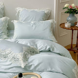 Lace Bedding Set 140s Egyptian Cotton Bed Linens Sheet Pillowcase Blanket Cover Set Underwear