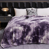 Purple Blanket for Winter Tie Dyeing Warm manta Single/Queen/King High Quality 300gsm Plaids for Sofa Thow Blanket