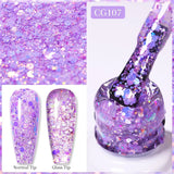 10ml Gold Glitter Gel Nail Polish Crystal Semi Permanent Soak Off UV Gel Varnish Nail Art Manicure Base Top Coat