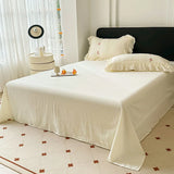 Korean Princess Style Lace Ruffles Wedding Bedding Set Seersucker Washed Cotton Soft Duvet Cover Set Bed Sheet Pillowcase 3/4Pcs