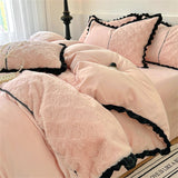 Winter Warm Bedding Set Flannel Duvet Cover for Home Thicken Velvet Queen King Size Luxury Bedroom Decor Quilt Cover Pillowcase