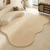 Cream Style Living Room Decoration Solid Carpet Fluffy Soft Rugs for Bedroom Irregular Shape Plush Floor Mat Thick Cloakroom Rug