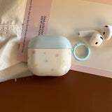 Korea lovely blue star gloss silicone earphone case for apple airpods pro 2 for airpods 1 2 3 4 protection cover with keychain