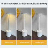 LED Table Lamp Hotel Wireless Rechargeable Desk Lamp Touch Switch Table Lamp Metal Retrolight for Bedroom Living Room Restaurant