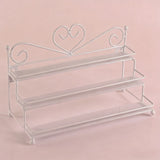 3 Tier Iron Nail Polish Display Stand Ladder Style Lipstick Organizer Acrylic Rack for Makeup Storage