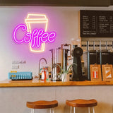 Coffee Neon Sign Led Light Bar Decor Custom Shop Home Pub Room Office Wall Decor Restaurant Cup Business Signboard Neon Lights