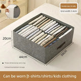 Household Clothes Storage Box Double Row Grid Fabric Storage Box Foldable Drawer Style Wardrobe Portable Storage Layered Storage