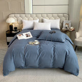 Japanese 100% Cotton Brushed Single Duvet Cover Striped Plaid Quilt Cover for Dorm Home Skin-Friendly Bedding for All Seasons