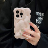 Lovely Pink 3D Bubble Gloss Silicone Shockproof Phone Back Cover Fundas Case For iPhone 11 12 13 14 15 16 Pro Max Plus Coque