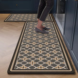 Geometric Pattern Kitchen Floor Mat Oil-proof Waterproof Leather PVC Washable Mats Non-slip Long Rug Free Cut Alfombra De Cocina