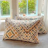 2Pcs Bohemian Snowflake Velvet Pillowcases Non-Shedding Warm Winter Pillow Covers Floral Printed Soft Plush Pillow Cases for Bed