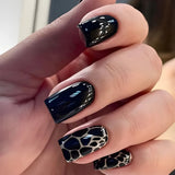 24Pcs False Nails Press on Nail Leopard Print Cat Eye Design Spicy Girl Square Acrylic Nails Wearable Cool Glitter Fake Nail Art