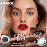 1 Pair Colored Contact Lenses Natural Brown Pupils Eyes Contact lenses Green Soft Contacts 14.50mm Yearly