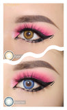 1 Pair Vibrant Gray Blue Green Color Contact Lenses Fresh Lady Me Series Yearly Soft Contacts Beauty Lens for Dark Eyes Makeup