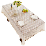White Lace Tablecloth Rose Tassel Tablecloth Home Tea Table Decoration Suitable For Kitchen Wedding Dining Room