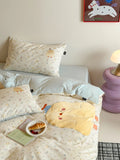 Cute Cartoon Sle Pure Cotton Bedding Set Four Pieces Quilt Cover eet Pillowcase Embroidered Design Spring Summer Fre
