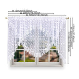 1PC Leaf Embroidered Lace Sheer Curtain, Double Layer Arch Design, Breathable Light Filtering For Kitchen Bedroom Living Room