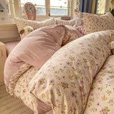 Class A washable small fresh printing four-piece set, student dormitory bed sheet three-piece set