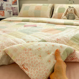Pure Cotton Floral Printed Double Layer Bedding Set Four Pieces 8 Meters Country Sle Bed eet Cover Quilt Cover Tee Pieces