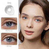 14.2mm Metallic Grey Circle Contacts Lenses - Big Eye Effect for Hooded Eyes
