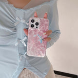 Pink shiny two colorful fishes phone case for iphone 14 13 15 pro max 15pro 13pro 14pro 12pro 15promax 12 neo-chinese coque capa