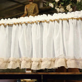 Window Valance White Linen Ruffle Short Curtain Kitchen Decor Rod Pocket Farmhouse Rustic Sheer Valances W150xL60cm 1pc