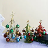 Vintage Glass Christmas Tree Ornaments Handmade Crafts Creative Desktop Ornament Christmas Decorations Birthday Gifts Home Decor