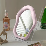Nordic Style Vanity Mirror with Wave Frame INS Irregular Makeup Mirrors Table Desk Mirror for Bedroom Decorative Photoprops