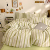 New All-cotton Class A Striped Washed Cotton Quilt Cover Skin-friendly and Comfortable Bedding Covers 160X210 220X240
