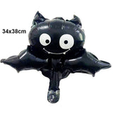 5PCS Halloween Foil Balloons Bat Mylar Balloons Cute Black Bat Balloon Halloween Party Props Home Decoration Supplies Kids Gifts