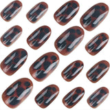 Leopard Print Press On Nails Short Almond Fake Nails Tortoiseshell Press On Nails Salon Quality Kit with Glue on Nails Short