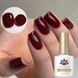 10ml Red Series Gel Nail Polish Winter Dark Red Glitter Nail Art Varnish Semi Permanent Soak Off UV LED Gel