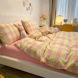 Nordic sling 100 Cotton Stripes Duvet Cover 150x200 Size Girl's Room housse de couette Skin friendly Quilt Cover Bed Linen