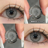 1Pair Soft Contact Lenses Grey Lenses Blue Eye Diameter 14.5mm  14.2mm 14.0mm Grey Lens Myopia Degree Beautiful Pupil