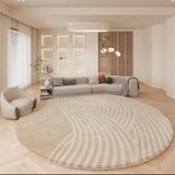 Light Luxury Carpets for Living Room Nordic Bedroom Decor Plush Carpet Large Area Round Abstract Floor Mat Thicken Lounge Rug