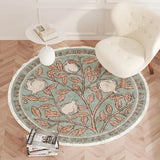 American Retro Carpets for Living Room Light Luxury Bedroom Decor Round Rugs Fluffy Soft Lounge Rug Home Oil Painting Floor Mat