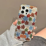 Vortex Shell IND Green Blue And Red Flowers Designed Phone Case For iPhone 17 16 15 14 Pro Max 13 12 11 XS XR 7 8 Plus 16e Cover