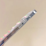 Transparent Strawberry Pearl Bow Soft Phone Case for iPhone 16 Pro Max Fundas Cover for iPhone 11 12 13 14 15 Pro Max Back Cover