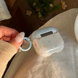 Korea lovely blue star gloss silicone earphone case for apple airpods pro 2 for airpods 1 2 3 4 protection cover with keychain