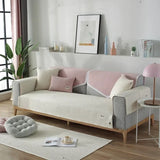 Waffle Simple and Luxurious Solid Color Sofa Cushion Four Seasons Universal Anti Slip Sofa Cover Armrest Backrest Towels
