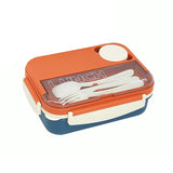 Portable Sealed Lunch Box with Fork Spoon Knife Microwave Available Heating Bento Box Student Office Staff Fruit Food Containers