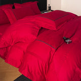 160S Pure Cotton European Luxury Solid Color Hotel Style Bedding Set Queen King Duvet Cover Set Flat/Fitted Bed Sheet Pillowcase
