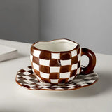 300ML Blue Sky and White Clouds Coffee Cup Tableware Set Hand-painted Ceramic Mug Milk Breakfast Cup Cute Coffee Tableware