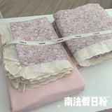 Princess Style Bedding Sets Ruffle Lace Bow Quilt Cover Romantic Print Bedclothes Home Decor Woman Girl Bedroom Duvet Cover 4pcs