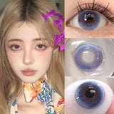 1 Pair Colored Contact Lenses with Prescription Purple Myopia Lenses Natural Lenses Korean Lenses Pink Pupil Makeup Lens