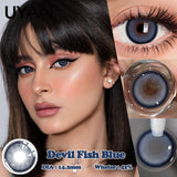 Highlight Pattern Contact Lenses - Subtle Mixed Blood Look, Must-Have for Date Makeup, Brown/Blue/Grey/Green