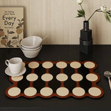 Vintage Polka Dot PU Leather Table Mat Heat-Resistant Absorbent Pad for Dining Table Kitchen Countertop & Coffee Table Use