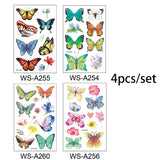 Butterfly Skin Tattoo Sticker False Tattoo Temporary Body Arm Face Makeup Tattoo Removable Butterfly Pattern Sticker for Childre