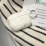 Clear Silicone Case For AirPods2 3 4 Pro 2 2nd Generation Earphone Accessories Protection Cover Simple White Curve With Keychain