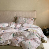 Egyptian Cotton Underwear Bedding Sets Linens Queen King Ru Size Print Sheet Pillowcase Blanket Cover Set